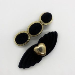 Vintage Suede Hair Clip Bundle